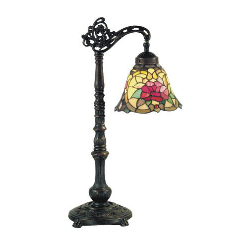 Red Camellia Edwardian Table Lamp