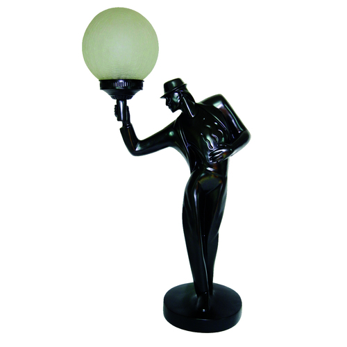 63cm Art Deco Dancer Table Lamp - Black