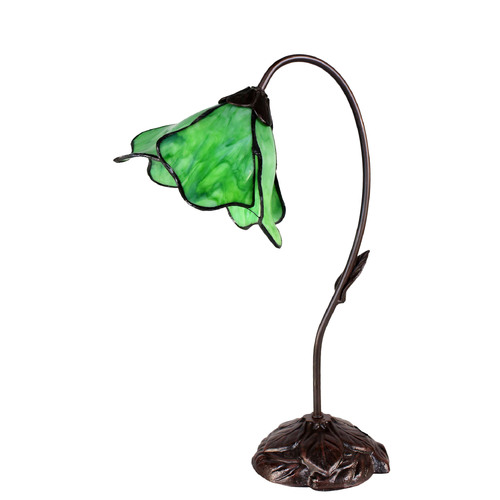Green Single Lotus Tiffany Table Lamp
