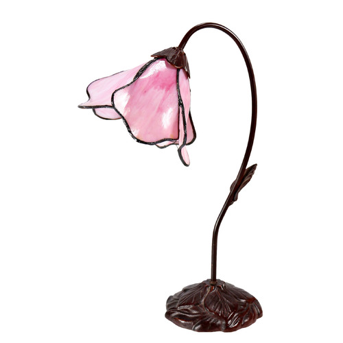 Pink Single Lotus Tiffany Table Lamp