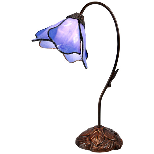 Blue Single Lotus Tiffany Table Lamp