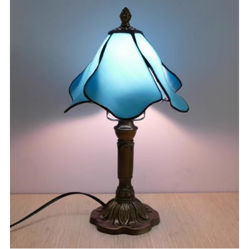 Lotus Shade Table Lamp - Blue