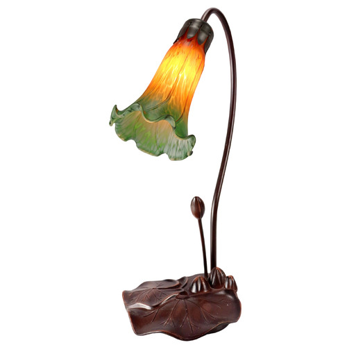 Single Lily Lamp Amber Green