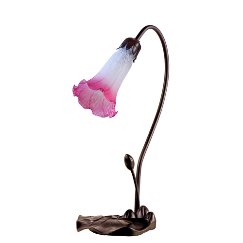 Single Lily Lamp White Magenta