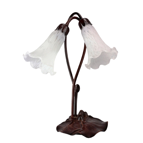 Twin Lily Lamp White