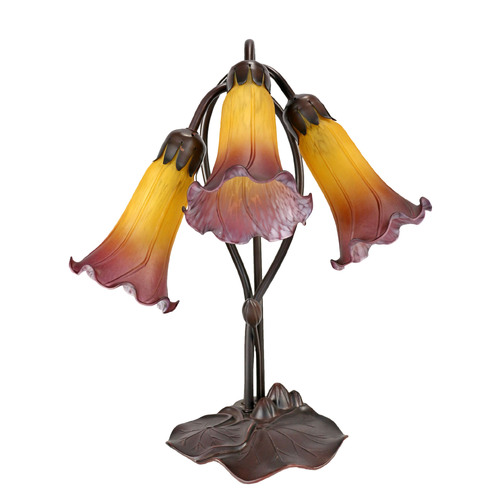 Triple Lily Lamp Orange Wine
