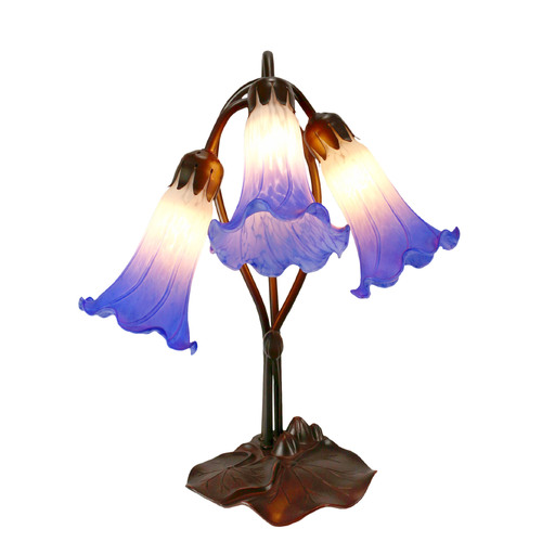 Triple Lily Lamp White Blue