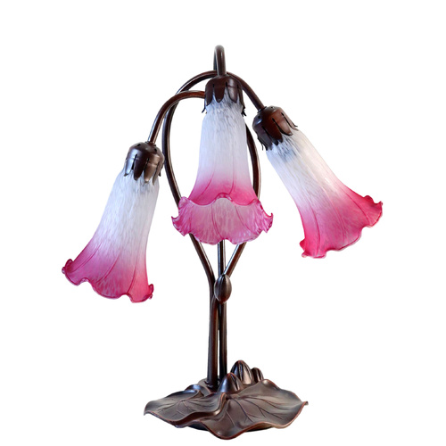 Triple Lily Lamp White Magenta